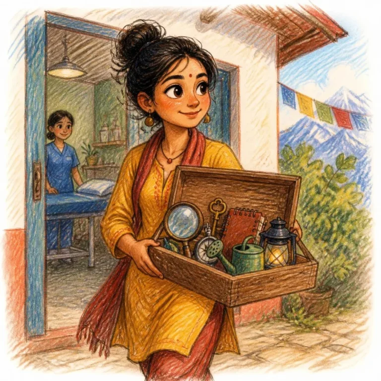 Woman leaving the clinic with a toolbox of tools